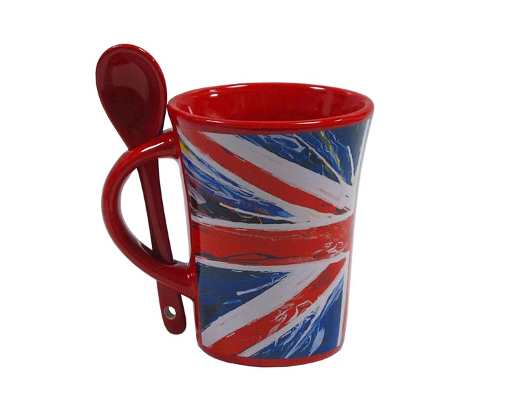 Landmark Illustration Printed Mug With Spoon factory