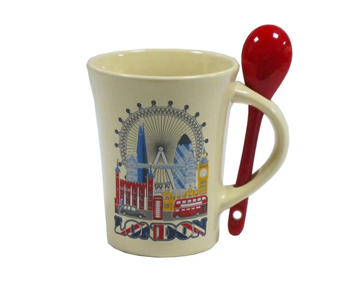Landmark Illustration Printed Mug With Spoon best