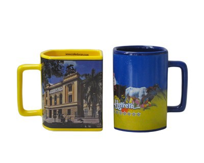 Tazza in ceramica poligonale