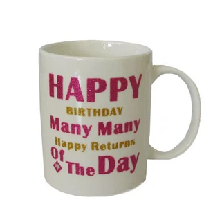 Tazza in ceramica con stampa glitter personalizzata